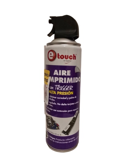 Aire Comprimido e-touch con Trigger (590ml) | Alta Presión