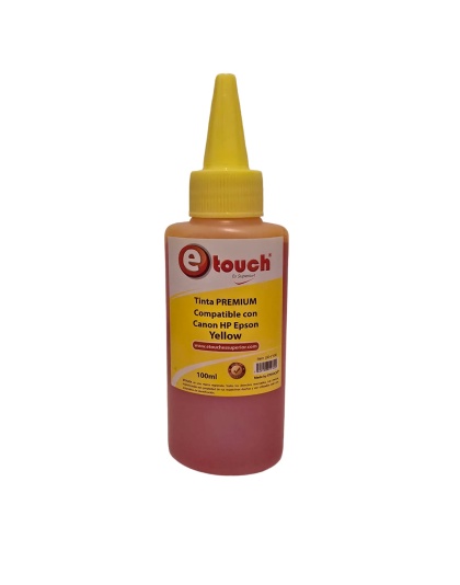 Tinta Universal Premium e-touch Yellow (100ml) | Brillo y Economía