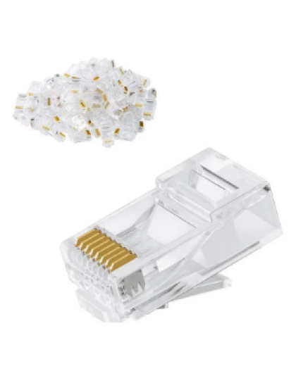 Paquete de 25 Conectores RJ45 Categoría 6 | Diseño de Una Pieza