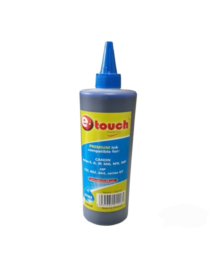Tinta Universal Premium e-touch Cyan (500ml) | Colores Vibrantes